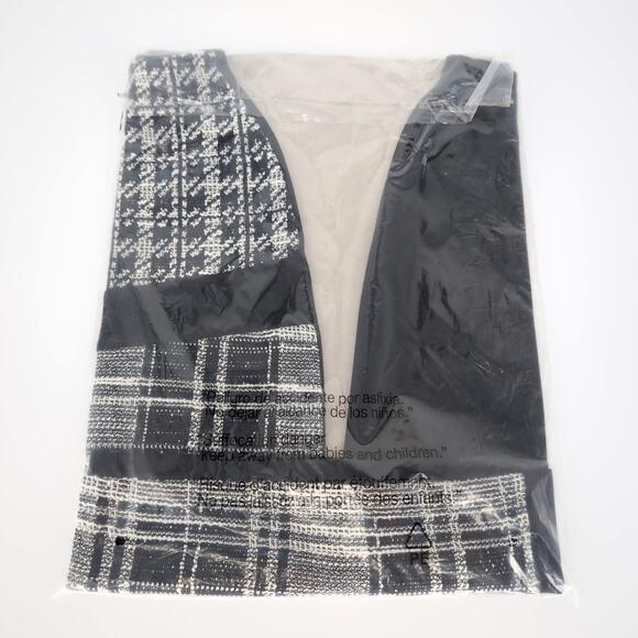 Desigual Women's Kape Black Herringbone Plaid Stetch Mini Skirt - Size L - NWT - Picture 8 of 15